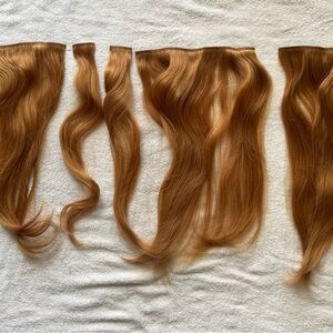 L’ange Brillante 7pc Human Hair Extensions 16” #49 Strawberry Blonde NEW